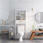 Acekool Bathroom Over Toilet Storage Cabinet with 1 Drawer and 2 Open Shelves, Freestanding Wooden Storage Shelf for Bathroom White