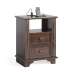 Karl Home 2-Drawer Brown MDF (Medium-Density Fiberboard) 19.69in. W Nightstands