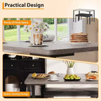 43.3 Dining Table Set for 4 with 2 Upholstered Soft Benches Metal Frame 3 Piece Rectangle Kitchen Table Set Space-Saving for Home
