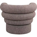 Meridian Furniture, fauteuil pivotant d'appoint en tissu texturé lin Valentina