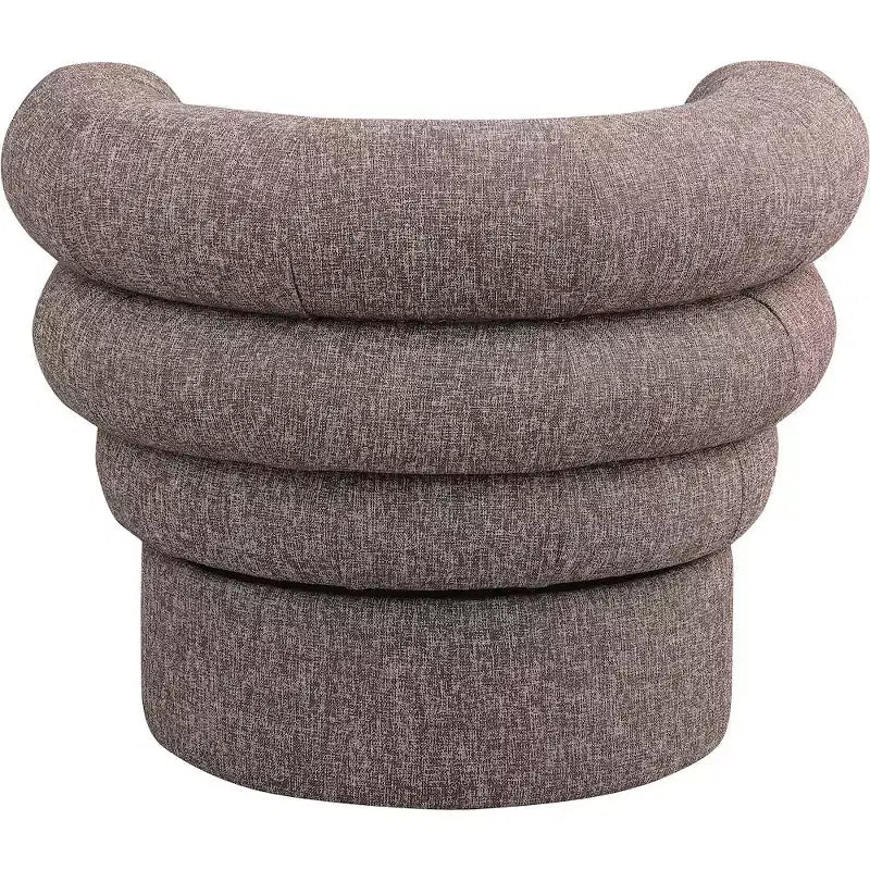 Meridian Furniture, fauteuil pivotant d'appoint en tissu texturé lin Valentina