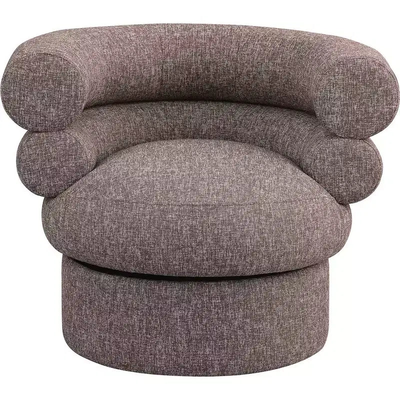 Meridian Furniture, fauteuil pivotant d'appoint en tissu texturé lin Valentina
