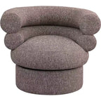Meridian Furniture, fauteuil pivotant d'appoint en tissu texturé lin Valentina