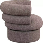 Meridian Furniture, fauteuil pivotant d'appoint en tissu texturé lin Valentina
