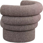 Meridian Furniture, fauteuil pivotant d'appoint en tissu texturé lin Valentina