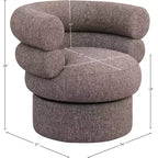Meridian Furniture, fauteuil pivotant d'appoint en tissu texturé lin Valentina