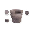 Meridian Furniture, fauteuil pivotant d'appoint en tissu texturé lin Valentina