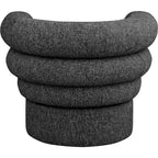 Meridian Furniture, fauteuil pivotant d'appoint en tissu texturé lin Valentina