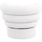 Meridian Furniture, fauteuil pivotant d'appoint en tissu texturé lin Valentina