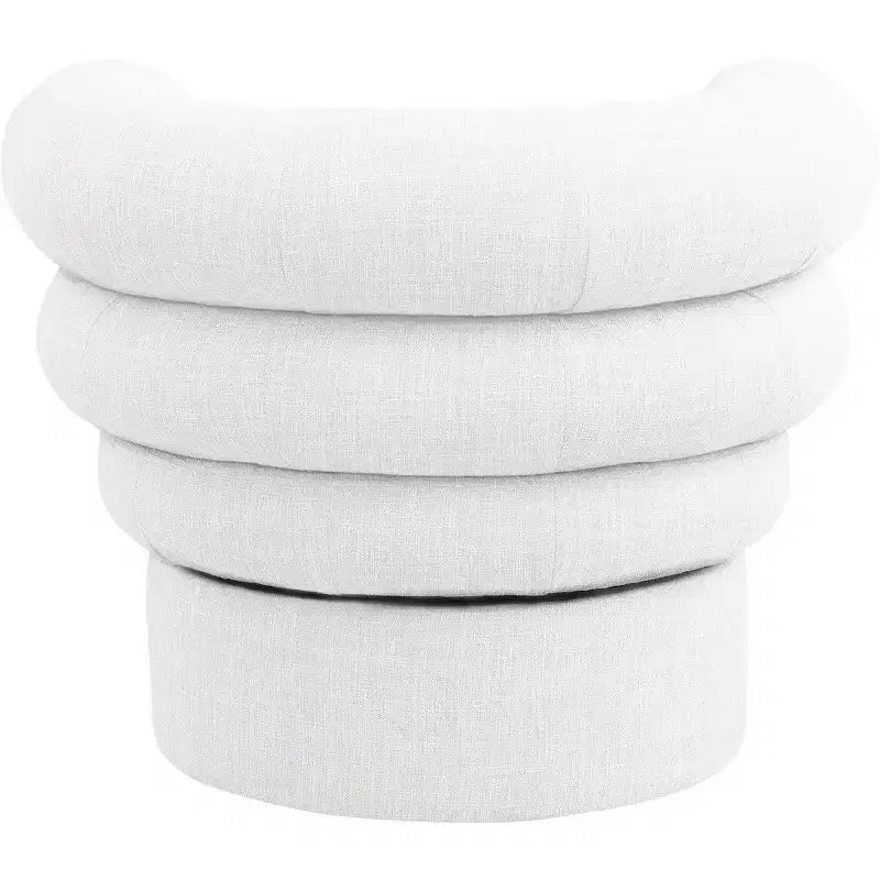 Meridian Furniture, fauteuil pivotant d'appoint en tissu texturé lin Valentina