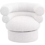 Meridian Furniture, fauteuil pivotant d'appoint en tissu texturé lin Valentina