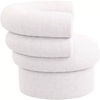 Meridian Furniture, fauteuil pivotant d'appoint en tissu texturé lin Valentina
