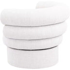 Meridian Furniture, fauteuil pivotant d'appoint en tissu texturé lin Valentina