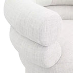 Meridian Furniture, fauteuil pivotant d'appoint en tissu texturé lin Valentina