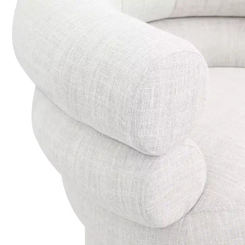 Meridian Furniture, fauteuil pivotant d'appoint en tissu texturé lin Valentina