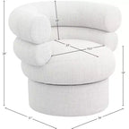 Meridian Furniture, fauteuil pivotant d'appoint en tissu texturé lin Valentina