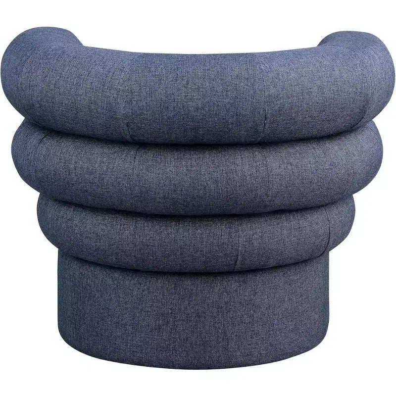 Meridian Furniture, fauteuil pivotant d'appoint en tissu texturé lin Valentina