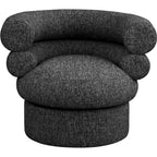 Meridian Furniture, fauteuil pivotant d'appoint en tissu texturé lin Valentina