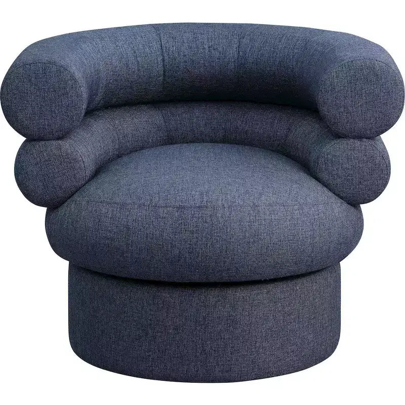 Meridian Furniture, fauteuil pivotant d'appoint en tissu texturé lin Valentina