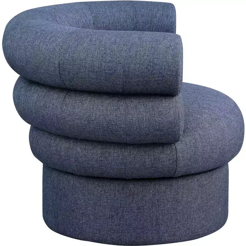 Meridian Furniture, fauteuil pivotant d'appoint en tissu texturé lin Valentina