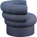Meridian Furniture, fauteuil pivotant d'appoint en tissu texturé lin Valentina