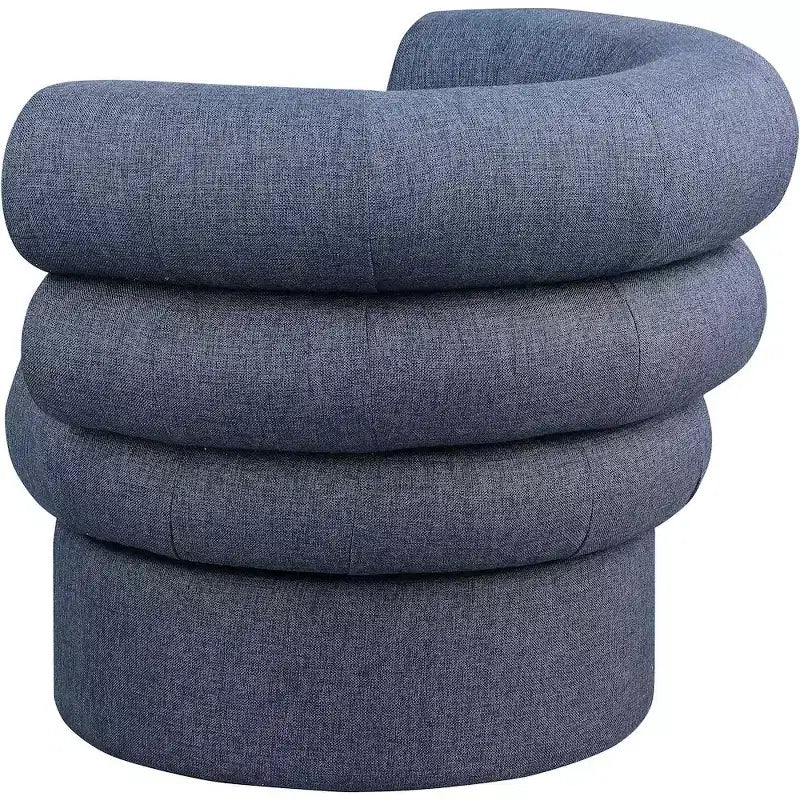 Meridian Furniture, fauteuil pivotant d'appoint en tissu texturé lin Valentina