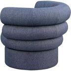 Meridian Furniture, fauteuil pivotant d'appoint en tissu texturé lin Valentina