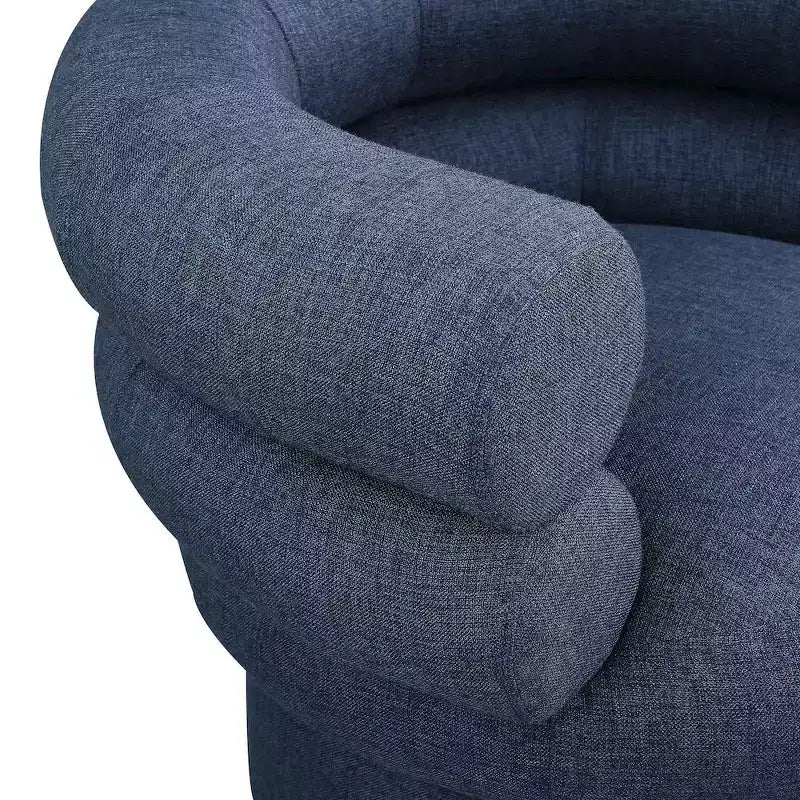 Meridian Furniture, fauteuil pivotant d'appoint en tissu texturé lin Valentina