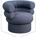 Meridian Furniture, fauteuil pivotant d'appoint en tissu texturé lin Valentina