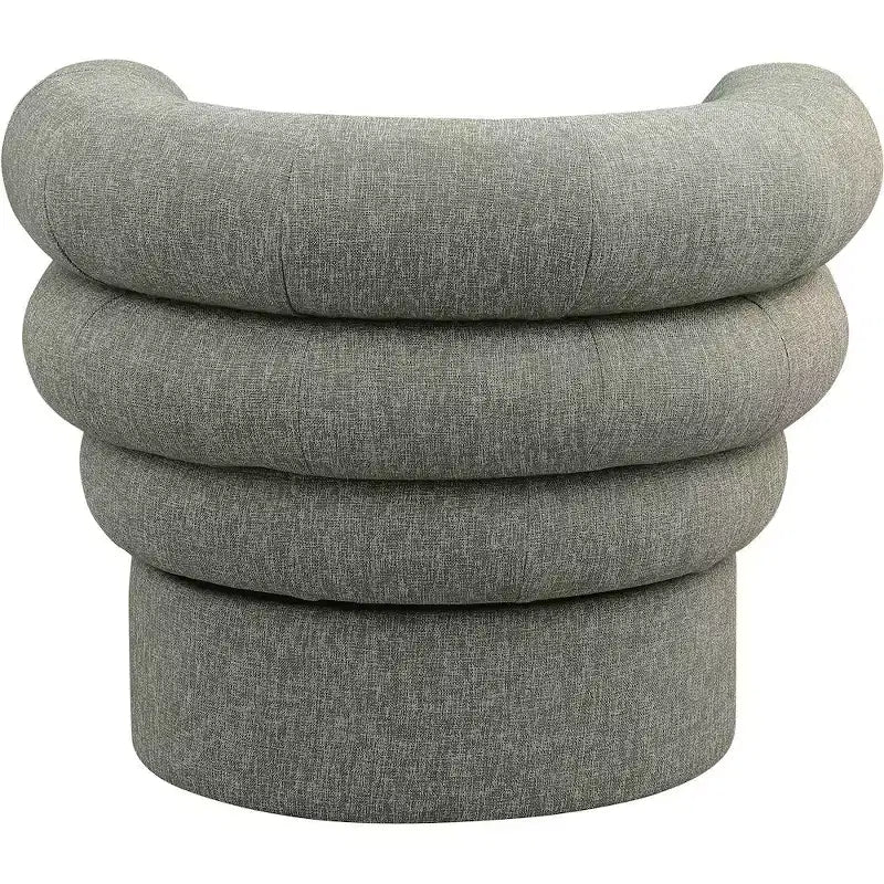 Meridian Furniture, fauteuil pivotant d'appoint en tissu texturé lin Valentina