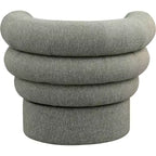 Meridian Furniture, fauteuil pivotant d'appoint en tissu texturé lin Valentina