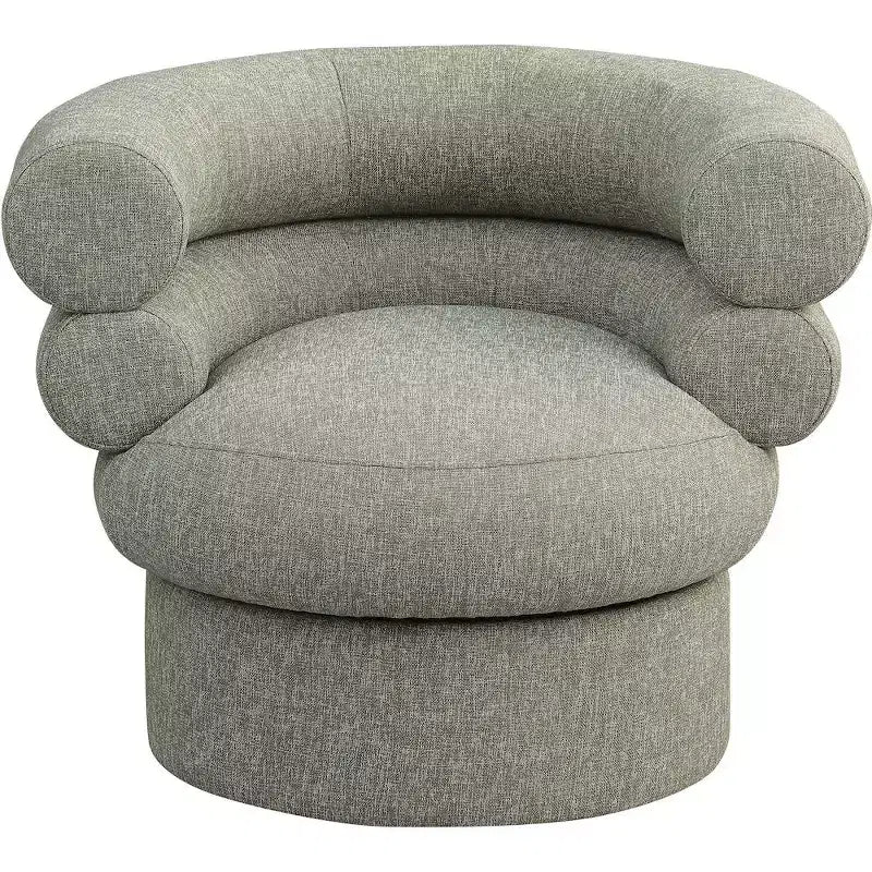 Meridian Furniture, fauteuil pivotant d'appoint en tissu texturé lin Valentina