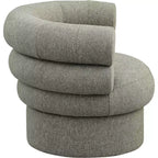 Meridian Furniture, fauteuil pivotant d'appoint en tissu texturé lin Valentina