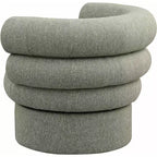Meridian Furniture, fauteuil pivotant d'appoint en tissu texturé lin Valentina