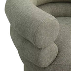 Meridian Furniture, fauteuil pivotant d'appoint en tissu texturé lin Valentina