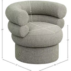 Meridian Furniture, fauteuil pivotant d'appoint en tissu texturé lin Valentina