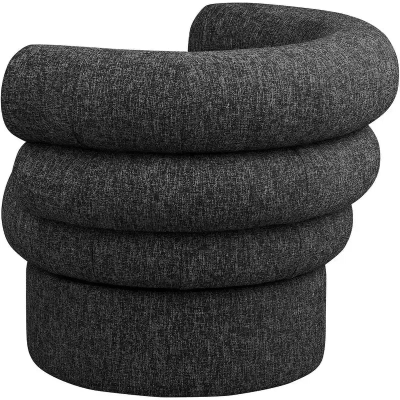 Meridian Furniture, fauteuil pivotant d'appoint en tissu texturé lin Valentina