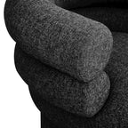 Meridian Furniture, fauteuil pivotant d'appoint en tissu texturé lin Valentina