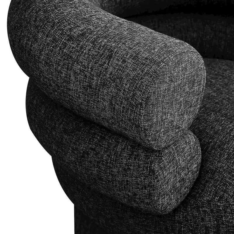 Meridian Furniture, fauteuil pivotant d'appoint en tissu texturé lin Valentina