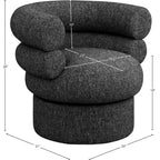 Meridian Furniture, fauteuil pivotant d'appoint en tissu texturé lin Valentina