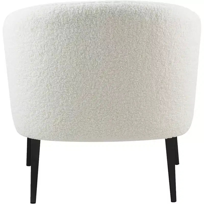 Meridian Furniture, Fauteuil d'appoint en fausse fourrure de mouton blanche Barlow