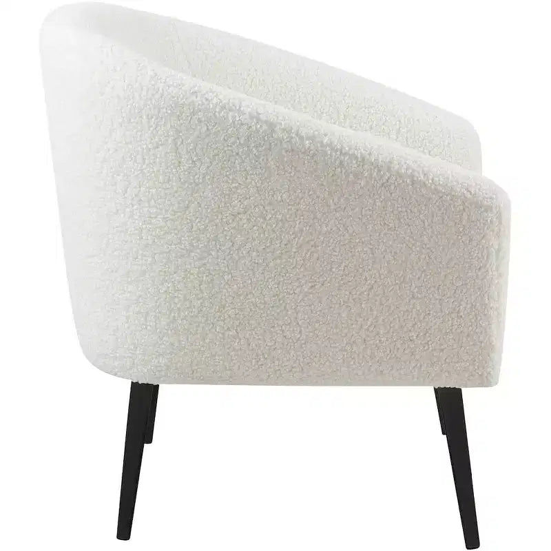 Meridian Furniture, Fauteuil d'appoint en fausse fourrure de mouton blanche Barlow
