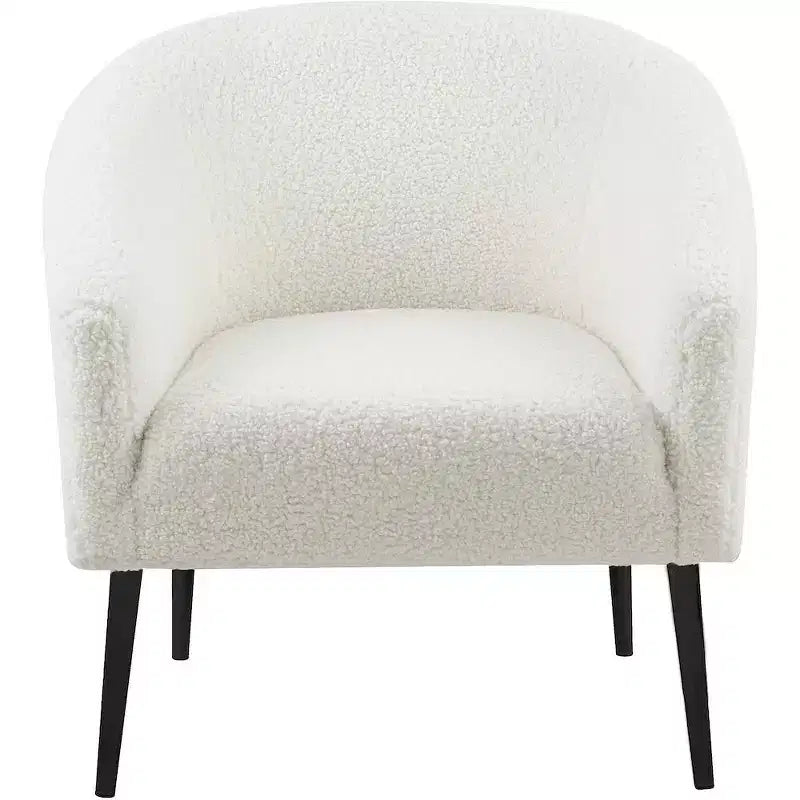 Meridian Furniture, Fauteuil d'appoint en fausse fourrure de mouton blanche Barlow