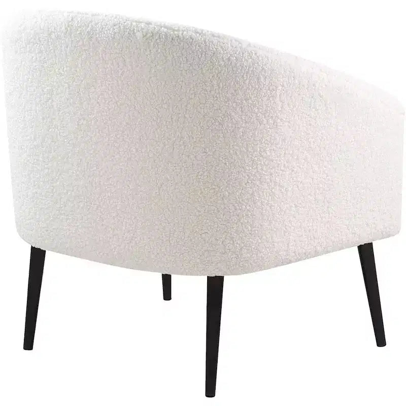 Meridian Furniture, Fauteuil d'appoint en fausse fourrure de mouton blanche Barlow