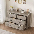 6 Commodes de Chambre, 47 Pouces de Large, Commodes de Rangement sur Pieds, Commode de Rangement en Bois pour Salon, Chambre, Entrée