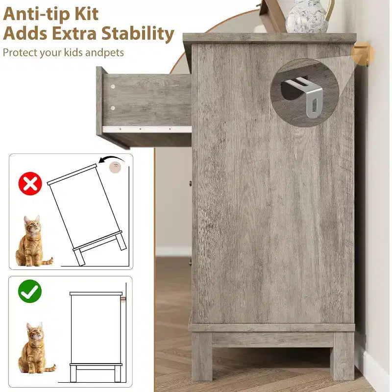 6 Commodes de Chambre, 47 Pouces de Large, Commodes de Rangement sur Pieds, Commode de Rangement en Bois pour Salon, Chambre, Entrée