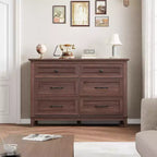 6 Commodes de Chambre, 47 Pouces de Large, Commodes de Rangement sur Pieds, Commode de Rangement en Bois pour Salon, Chambre, Entrée