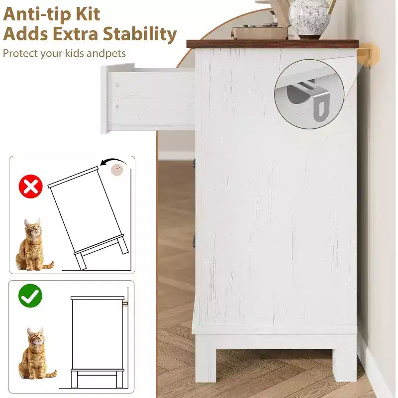 6 Commodes de Chambre, 47 Pouces de Large, Commodes de Rangement sur Pieds, Commode de Rangement en Bois pour Salon, Chambre, Entrée