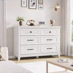 6 Commodes de Chambre, 47 Pouces de Large, Commodes de Rangement sur Pieds, Commode de Rangement en Bois pour Salon, Chambre, Entrée