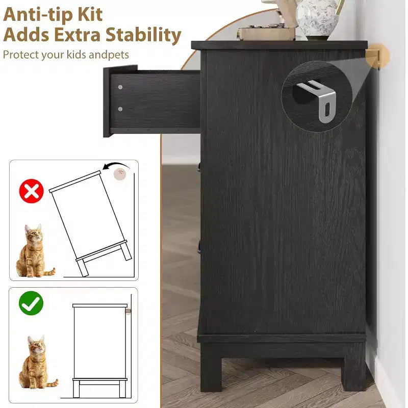 6 Commodes de Chambre, 47 Pouces de Large, Commodes de Rangement sur Pieds, Commode de Rangement en Bois pour Salon, Chambre, Entrée